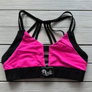 NWOT VS PINK Ultimate Unlined Hot Pink Sports Bra size M